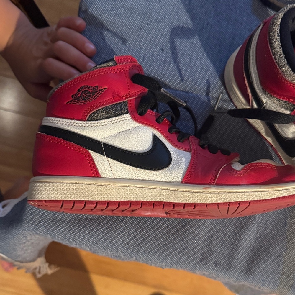 Air Jordan Nike Kids Black, Red, and White Sneakers